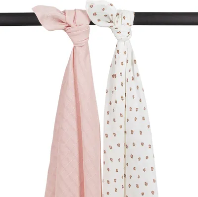 Produktbild von Meyco Mini Panter Swaddle Soft Pink 2 Stück