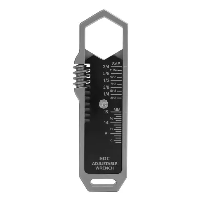 Image de Clé de serrage EDC, 3/16 à 3/4 pouces, 5 à 19 mm, clé réglable avec clip de poche amovible pour l'entretien en extérieur