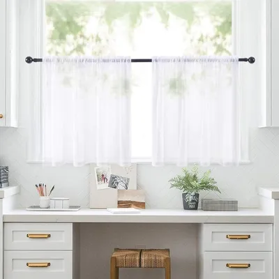 Obrázek produktu pro Záclona s diamantovým vzorem, průsvitná, rozměry 140 x 250 cm, vhodná do obývacího pokoje