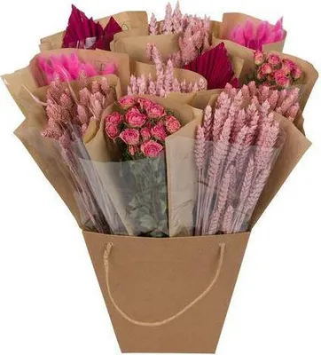 Produktbild von Getrocknete Blumen – Getrockneter Mono Mix – Rosa – ↕50cm – Handgebundener Trockenblumenstrauß – Langlebig & pflegeleicht – Dekoration & Geschenkidee