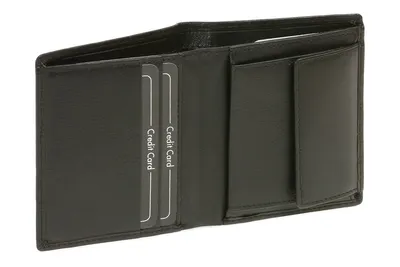 Produktbild von LEAS Damen und Herren Minibörse Geldbeutel dünn extra flach viele 8 Karten im Hochformat Echt-Leder, schwarz 10x8,5x2cm (LxBxH)