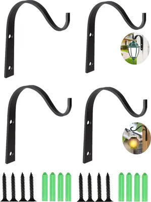 Produktbild von Stück Pflanzenhaken, Wandhaken und Aufhänger, Metall, Schmiedeeisen, Hängekorbhalter zum Aufhängen von Pflanzen, Laternen, Vogelhäuschen, Windspiele
