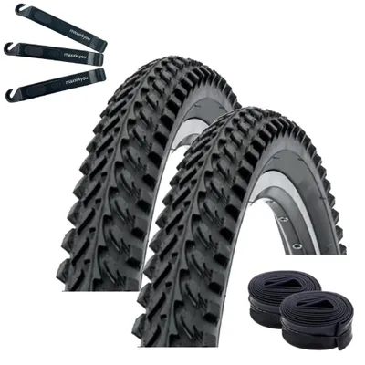 Produktbild von 2 x Kenda K-898 MTB Fahrradreifen 20 x 2,00 (50-406) Schwarz + 2 x passende Schläuche AV inkl. Reifenheber