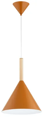 Zdjęcie produktu dla Lampa wisząca stożek FUKS brązowa 1xE27x15W metal wym:90x32x32cm IP20 Alfa