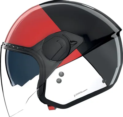 Image de Casque jet Nolan N20-2 Visor Blocco, noir/blanc/rouge, M (58)