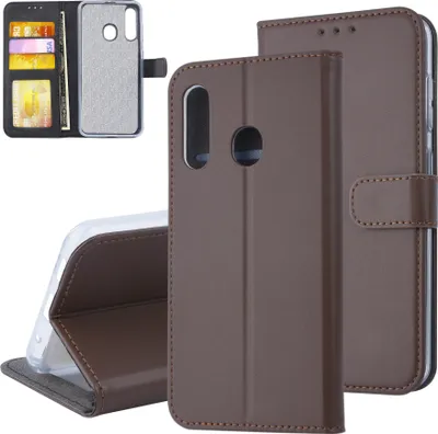 Produktbild von Samsung Galaxy M40 Card holder Brown Book type case for Galaxy M40 Magnetic closure