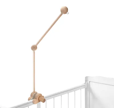 Imagen del producto de Soporte de madera con motivos de nubes, para cuna, diseñado para estimular los sentidos del bebé