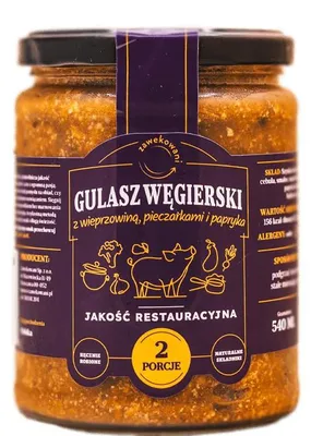 Zdjęcie produktu dla Gulasz węgierski z wieprzowiną, pieczarkami i papryka 540 ml Zawekowani