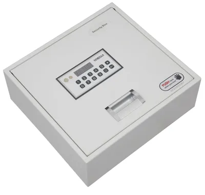 Image de Coffre-fort électronique, blanc, capacité de 5 litres, en acier, à encastrer
