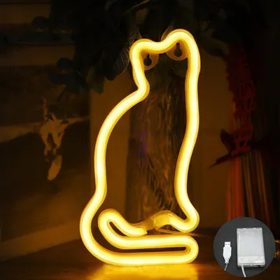 Zdjęcie produktu dla Cats Deco Led Neonowa dekoracja ścienna, neonowa lampka nocna na prezent urodzinowy dla dzieci Pokój dzienny Sypialnia Dekoracja ścienna