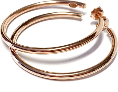 Produktbild von peppige Creolen 925/- Sterling Silber rotvergoldet und poliert 52mm
