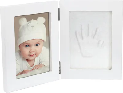 Produktbild von Geschenkset Handabdruck Doppelrahmen Weiß