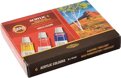 Produktbild von Koh-I-Noor Acrylfarben, 16 ml, 6 Farben