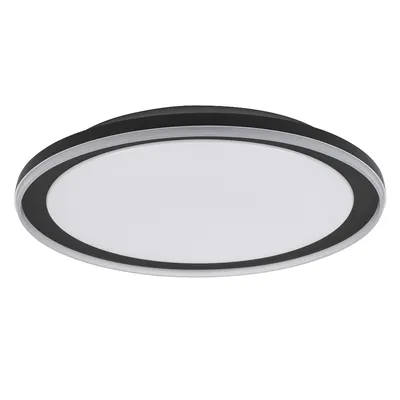 Produktbild von LEDVANCE ORBIS Pederson LED-Deckenleuchte mit Plastikring, schwarz, 36W, 2500lm, 3000K, 830 freundliches Warmweiß, 550mm Durchmesser, IP20 Schutz, Montageschrauben und Dübel inklusive