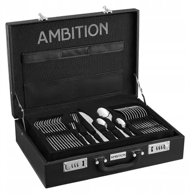 Produktbild von Besteckkoffer 72-teilig Ambition Como Edelstahl für 12 Personen silber