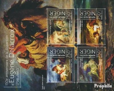 Produktbild von Briefmarken Niger 2013 Mi 2610-2613 Kleinbogen (kompl. Ausg.) postfrisch Eugène Delacroix