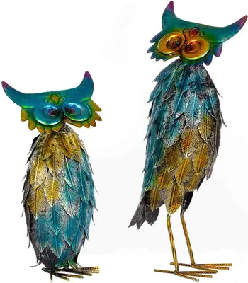 Produktbild von Riesiges schönes Metall Figurenpaar Eulen oder Enten  WG Gartenfigur Dekofigur, Größe:Eulenpaar 34+35