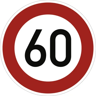 Produktbild von Verkehrsschild VZ274-60, Zulässige Höchstgeschwindigkeit 60 km/h, Alu, RA2, Ø...