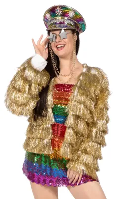 Image de Veste de festival pailletée or Taille : S-M