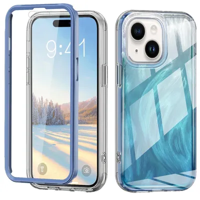 Immagine prodotto di Per Apple iPhone 15 Design a molla Paraurti Ibrido TPU PC Custodia protettiva Cover blu