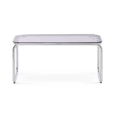 Produktbild von Couchtisch Retro 90cm Sicherheitsglas Schwarz und Chromgestell AMAYA
