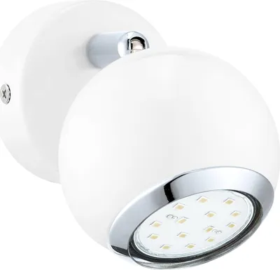 Produktbild von EGLO LED Wandlampe Bimeda, Wandleuchte, Wandstrahler aus Metall in Weiß und Chrom, Wohnzimmerlampe, Spot inkl. GU10 Leuchtmittel, warmweiß
