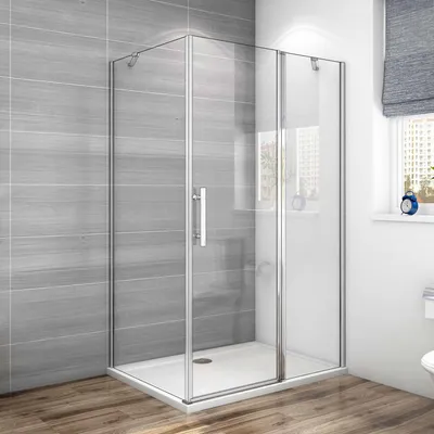 Produktbild von 80x100x195cm Duschkabine Eckeinstieg Duschkabine  Drehtür Duschwand Duschkabine 6mm Nano Glas