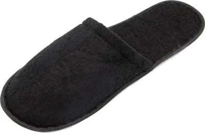 Produktbild von Frottierslipper/Pantoffeln, Universalgröße, 100% Polyester, schwarz