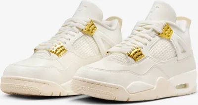 Produktbild von Nike Air Jordan 4 Retro "White & Metallic Gold", AQ9129-170, Größe: 42
