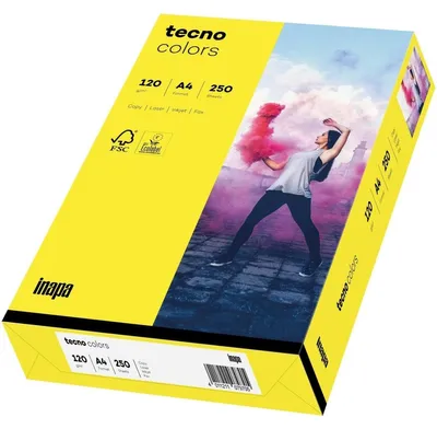 Produktbild von inapa tecno Kopierpapier Colors 2100011336 A4 120g gelb 250Bl.