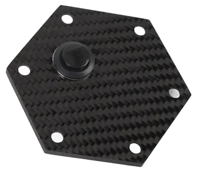 Image de Cache de klaxon pour volant à 6 trous, en fibre de carbone, avec un design élégant. Adapté aux volants à 6 fixations