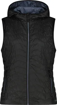 Produktbild von CMP wasserabweisende Damen Weste mit Feel Warm Flat und Kapuze schwarz 46