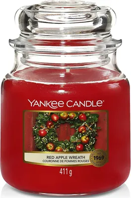 Produktbild von Yankee Candle Duftkerze im Glas (Mittelgroß) | Red Apple Wreath | Brenndauer bis