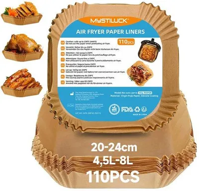 Immagine prodotto di Carta da forno antiaderente da 20-24 cm per friggitrice ad aria
