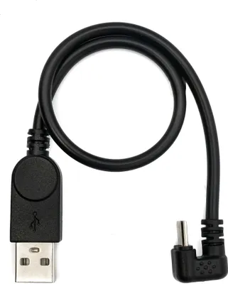 Produktbild von SYSTEM-S USB 2.0 Kabel 30 cm Micro B Stecker zu Typ A Stecker 180° Winkel Schwarz