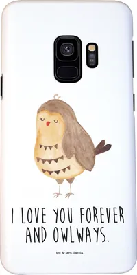 Produktbild von Mr. & Mrs. Panda Samsung Galaxy S9 Handyhülle Eule Zufrieden - Weiß - Geschenk, Hülle, Cover, Smartphone, Handy Schutzhülle, Owl, Liebesspruch, Wortspiel, Müde
