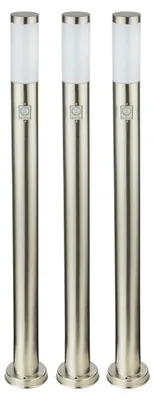 Produktbild von 3er Set Außen Stehlampen, Bewegungsmelder, Edelstahl