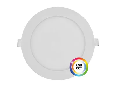 Obrázok produktu pre T-LED Biely vstavaný LED panel guľatý 174mm 18W 24V RGB+CCT 102331