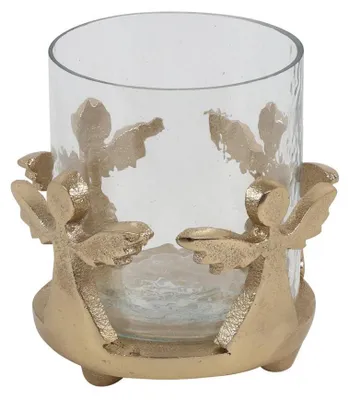 Produktbild von Countryfield Teelichthalter Engel Gold Glas Weihnachtsdeko Ø10xH10cm