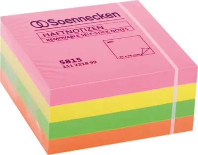 Produktbild von Haftnotizwürfel 5815 75x75mm 400 Blatt neonfarben Packung mit 24 Stück
