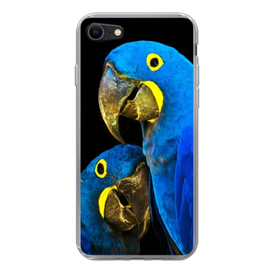 Produktbild von MuchoWow® Handyhülle Schutzhülle Hülle für iPhone 8 Papagei - Vogel - Federn - Blau Silikon Softcase Handy Hülle - Schutzhaube