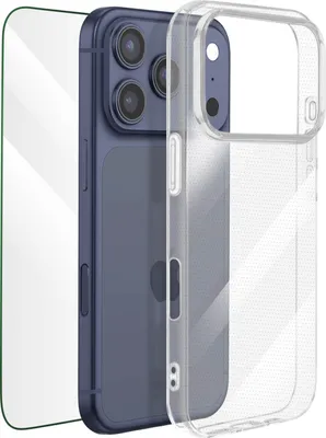 Produktbild von Mayaxess, 2-in-1 Schutzset Hülle + Folie iPhone 17 Pro, Transparent
