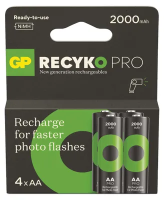 Nabíjecí baterie GP ReCyko Pro Photo Flash AA (HR6), 4 ks