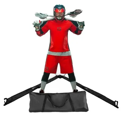 Imagen del producto de Portería de lacrosse portátil, fácil de montar, construcción ligera, color blanco