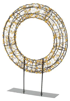 Productafbeelding van Classic warm 500 Micro-LED verlichte krans tafellamp zwart 38 x 51 cm Lumineo