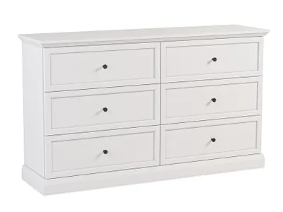 Image de AX LIVING Commode 6 tiroirs Levantos K6T - 146 cm, Blanc opalin
