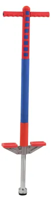 Productafbeelding van Relaxdays Pogo-stok voor kinderen, 35 kg, blauw-rood-zilver
