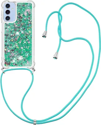 Produktbild von Samsung Galaxy A17 Hülle - Coverup Liquid Glitzer Back Cover mit Handykette - Grün