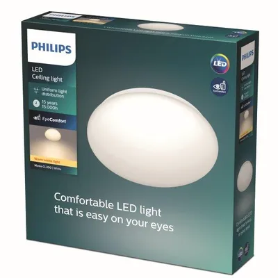 Obrázek produktu pro Philips Funkční Stropní svítidlo Moire, 10 W, LED, Žárovky bez možnosti výměny, 2700 K, 1000 lm, IP20, Bílá