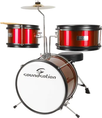 Immagine prodotto di Batteria per bambini 3 pezzi con piatto Soundsation JDK313 rosso